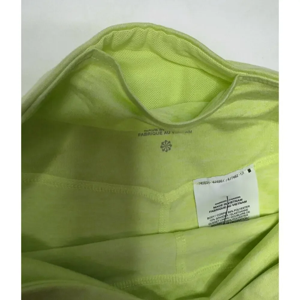 Nike One Luxe High Rise Thighs Fit Green Neon Girls Athletic Leggings Large